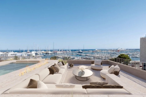 Modern duplex-penthouse with breathtaking harbour views in Es Jonquet