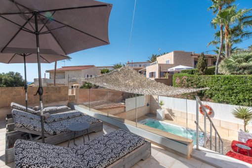 Stylish house with SWIM SPA, vacation rental license and sea views in second sea line of Cala Llombards